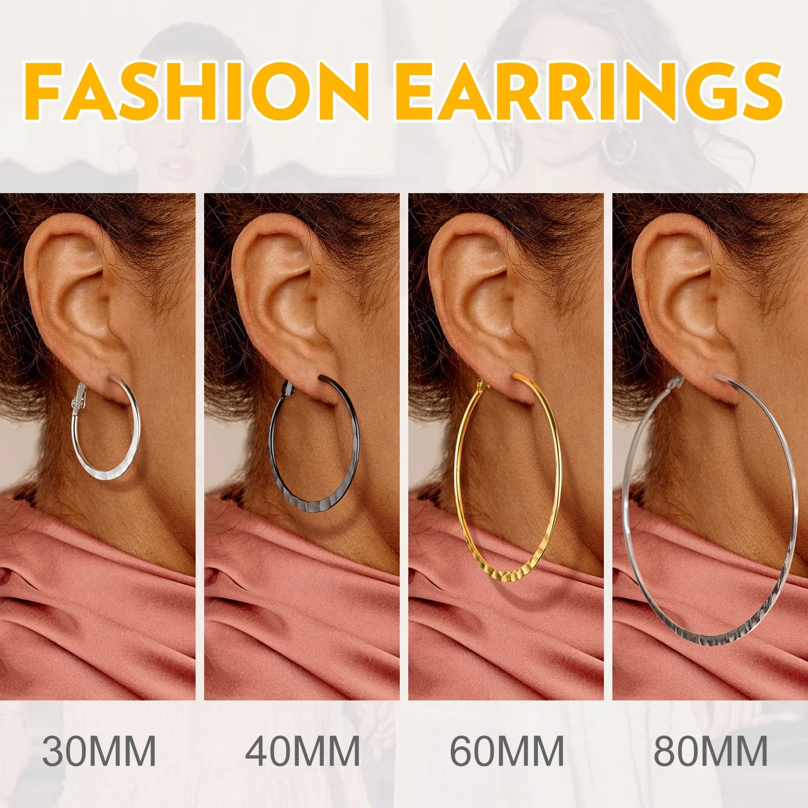 Simple Hoop Earrings for Women 30/40/60/80 MM sold by FaithHeart product image thumbnail 5