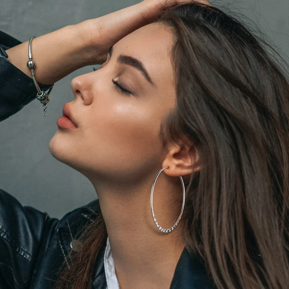 Simple Hoop Earrings for Women 30/40/60/80 MM sold by FaithHeart product image thumbnail 3