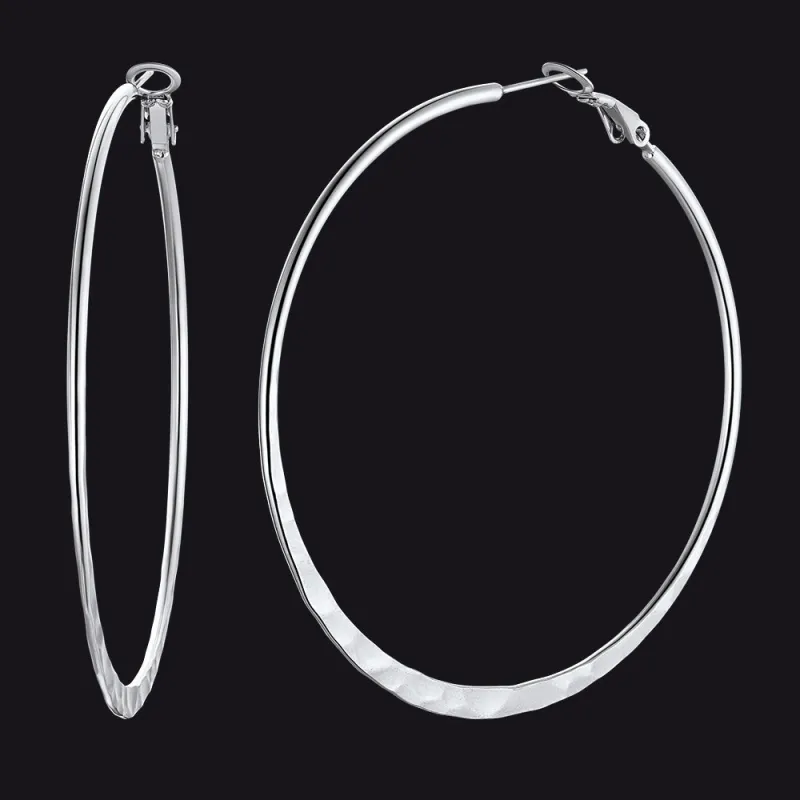 Simple Hoop Earrings for Women 30/40/60/80 MM sold by FaithHeart