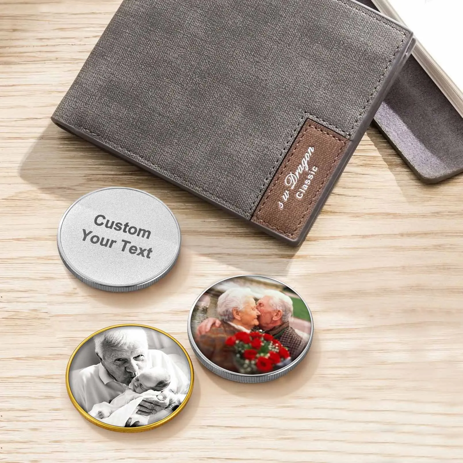 Personalized Photo Pocket Coin Memorial Pocket Token Pins sold by FaithHeart product image thumbnail 3