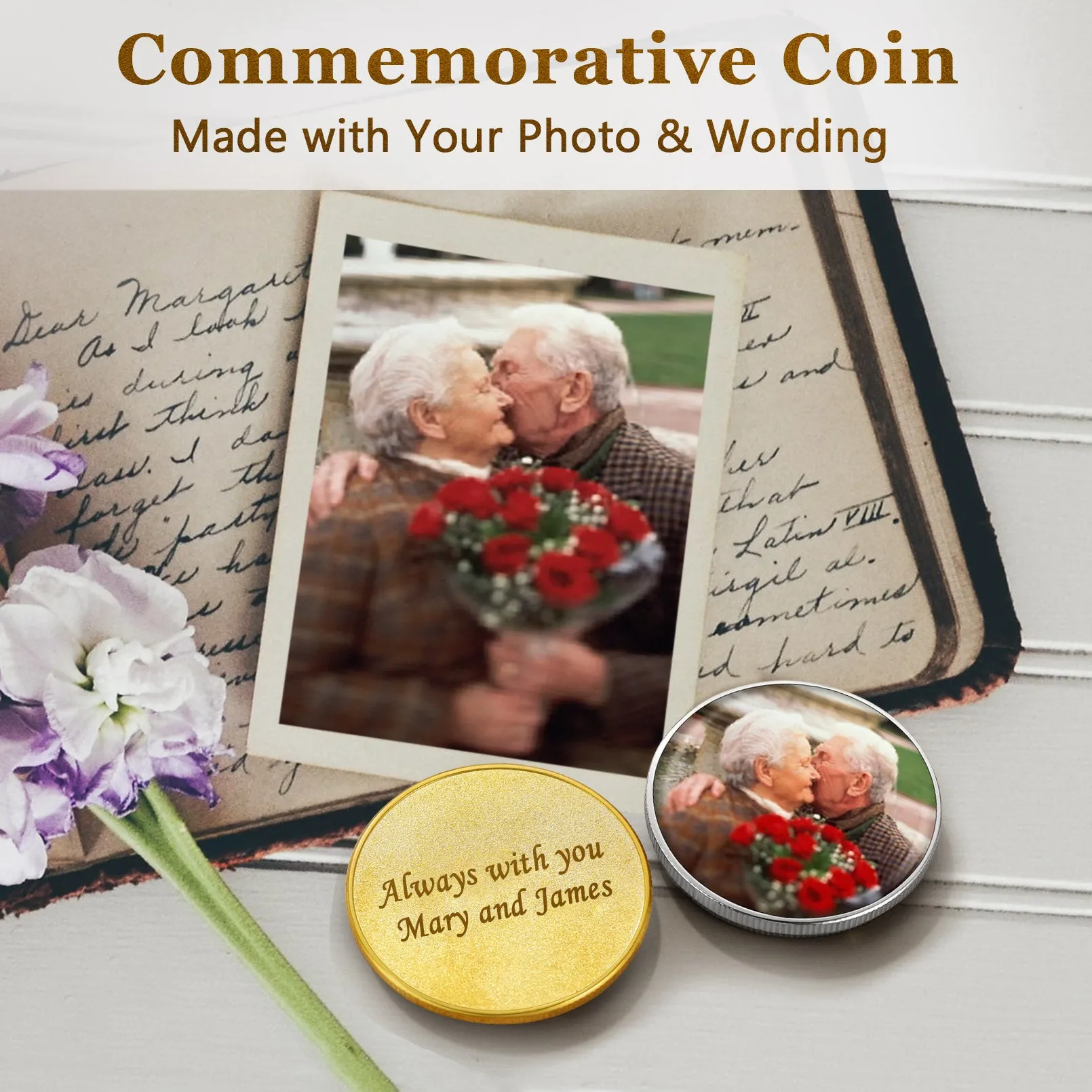 Personalized Photo Pocket Coin Memorial Pocket Token Pins sold by FaithHeart product image thumbnail 4