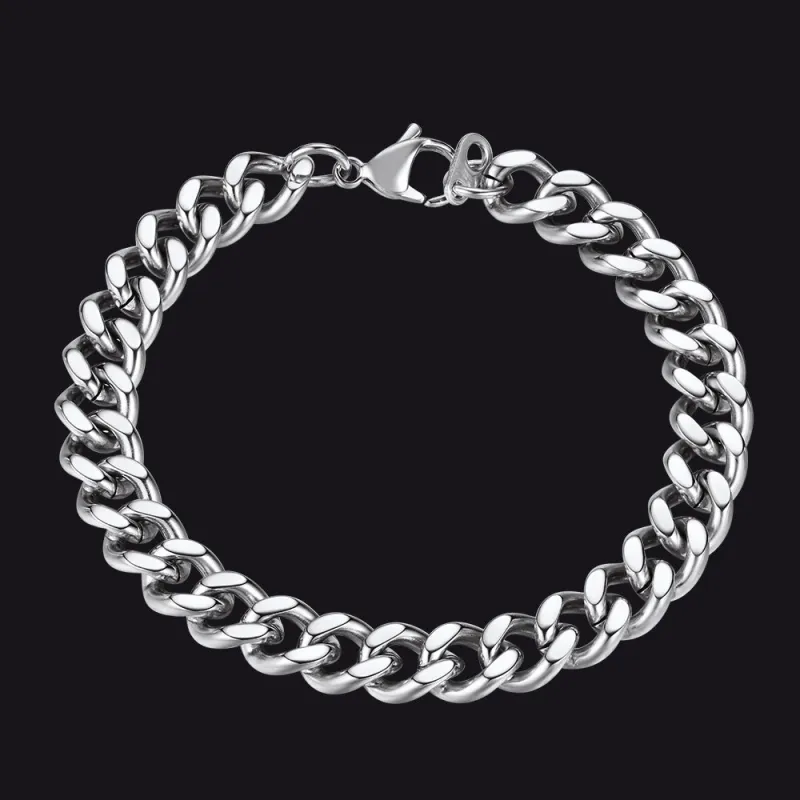 Thick Cuban Chain Link Bracelet for Men 5/7/9/12mm Width sold by FaithHeart