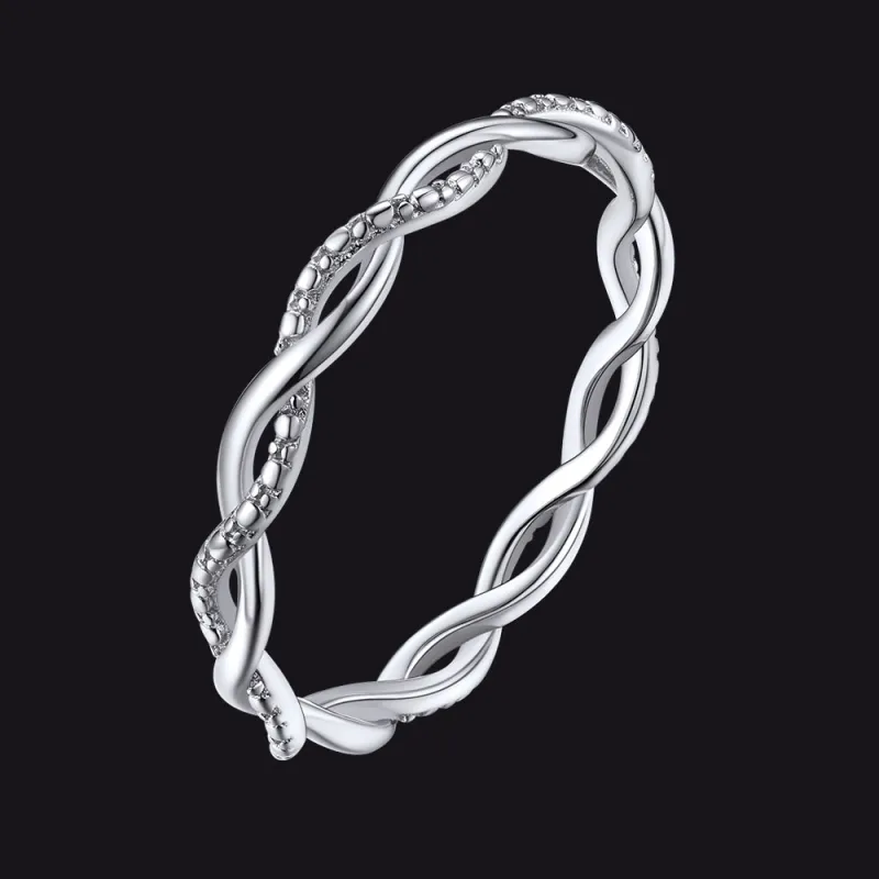 Sterling Silver Cubic Zirconia Twisted Band Ring for Women sold by FaithHeart