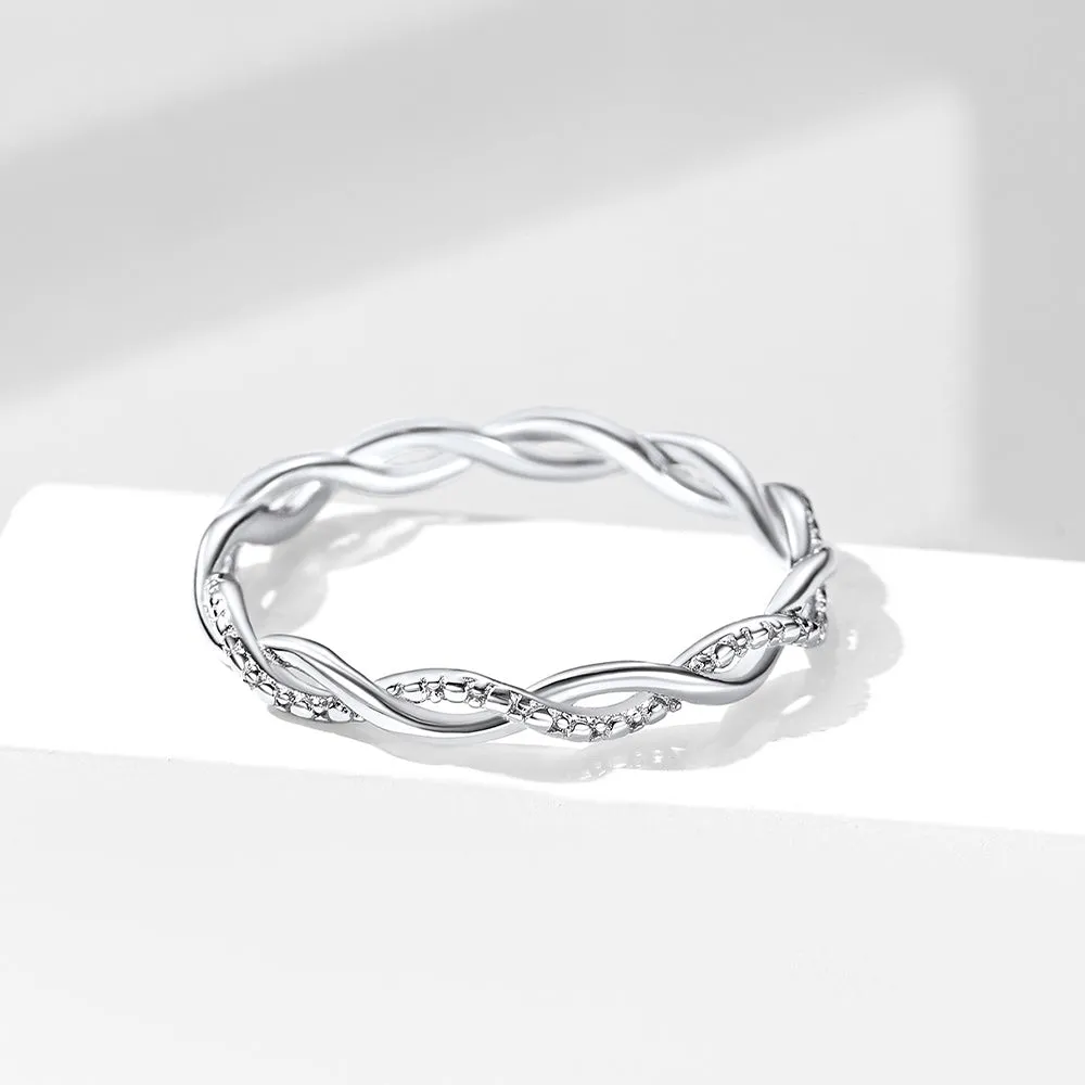 Sterling Silver Cubic Zirconia Twisted Band Ring for Women sold by FaithHeart product image thumbnail 4