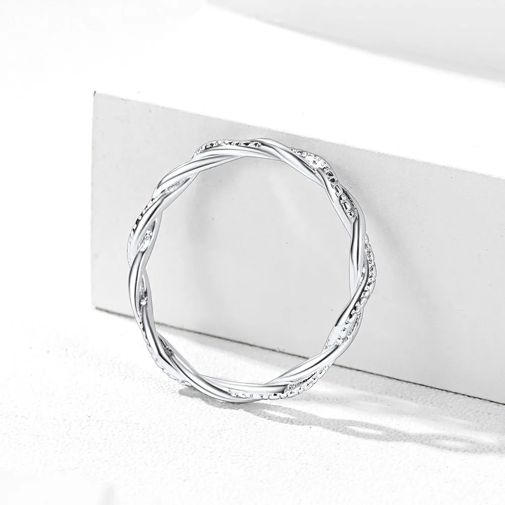 Sterling Silver Cubic Zirconia Twisted Band Ring for Women sold by FaithHeart product image thumbnail 5