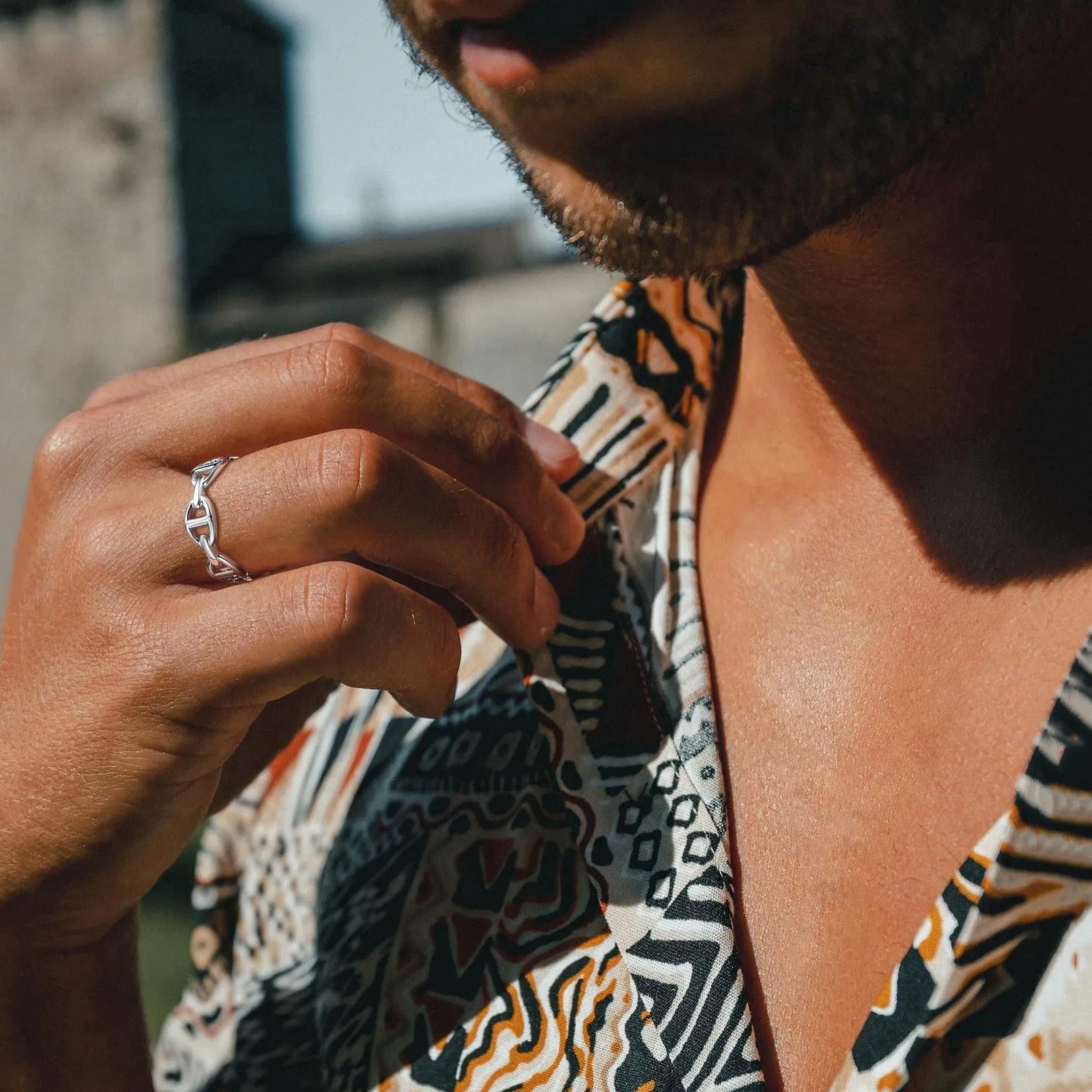 Sterling Silver Mariner Chain Link Ring for Women sold by FaithHeart product image thumbnail 3