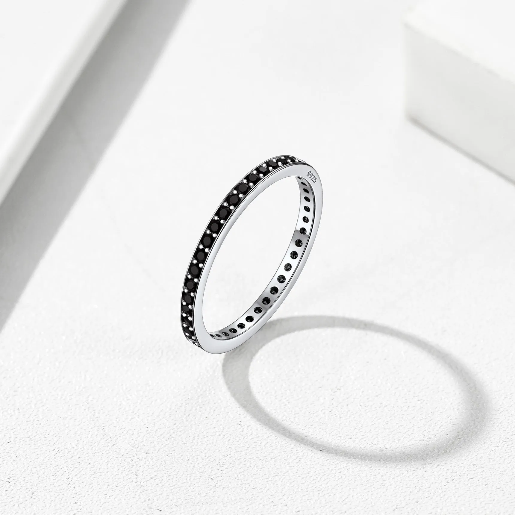 S925 Silver Simple Cubic Zirconia Band Ring Couple BFF Gift sold by FaithHeart product image thumbnail 5