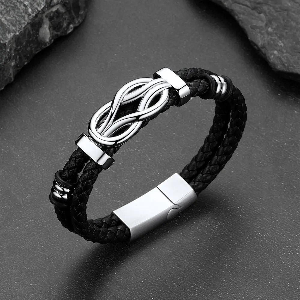 Customized Infinity Love Knot Leather Bracelet For Men sold by FaithHeart product image thumbnail 5