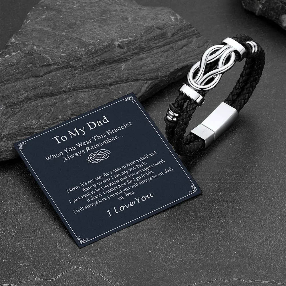 Customized Infinity Love Knot Leather Bracelet For Men sold by FaithHeart product image thumbnail 4