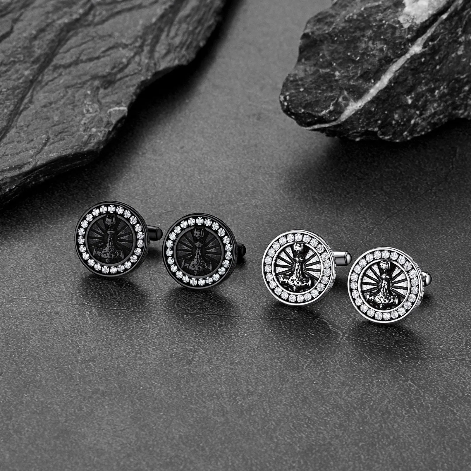 Viking Thor's Hammer Cufflinks for Men sold by FaithHeart product image thumbnail 4