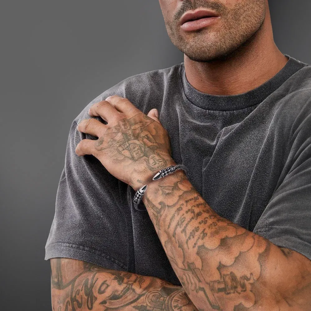 Gothic Punk Skull Open Cuff Bangle Bracelet for Men sold by FaithHeart product image thumbnail 3