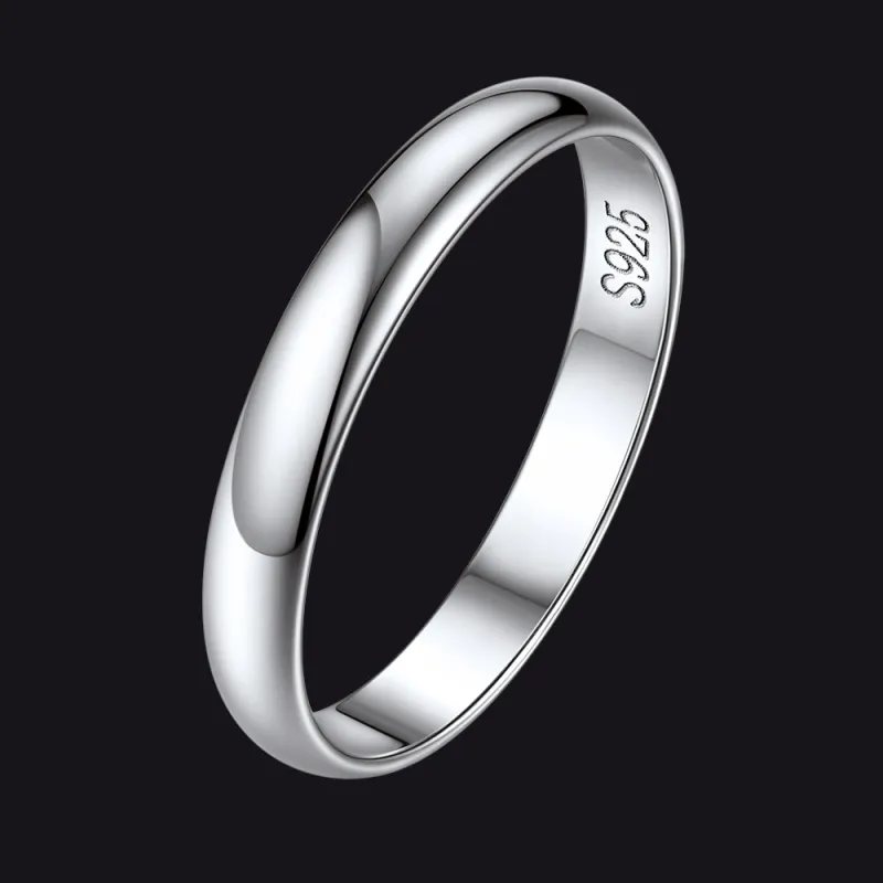 Sterling Silver Minimalist Band Ring for Couple Men Women sold by FaithHeart