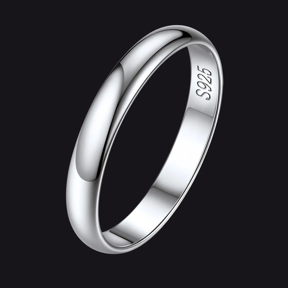 Sterling Silver Minimalist Band Ring for Couple Men Women sold by FaithHeart