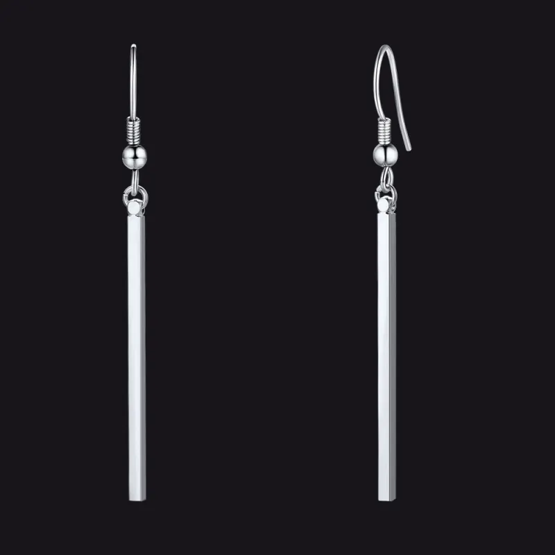 Minimal Long Vertical Bar Dangle Earrings for Women sold by FaithHeart