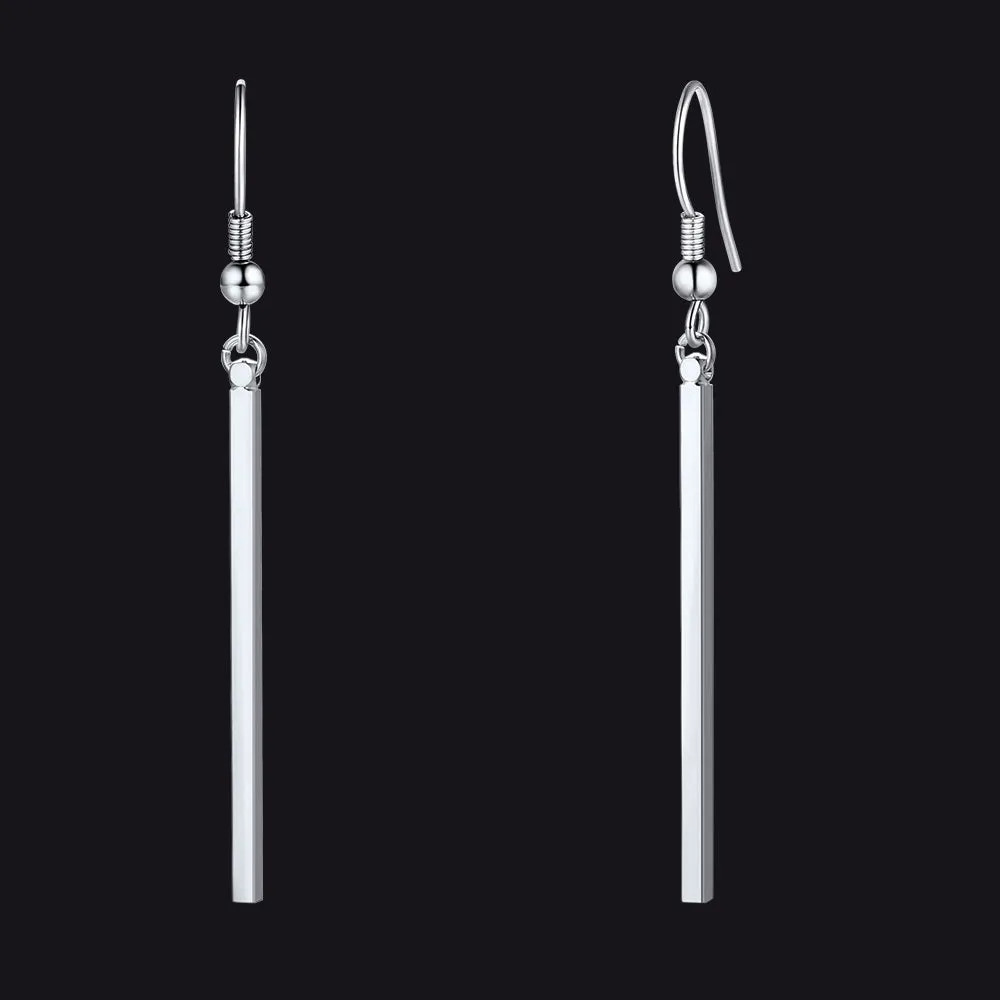 Minimal Long Vertical Bar Dangle Earrings for Women sold by FaithHeart
