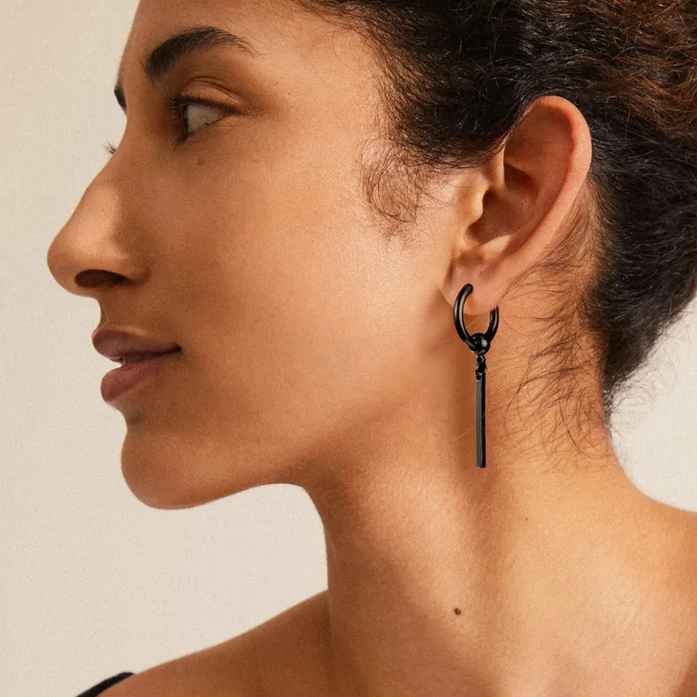 Punk Long Bar Drop Hoop Earrings for Men Women sold by FaithHeart product image thumbnail 4