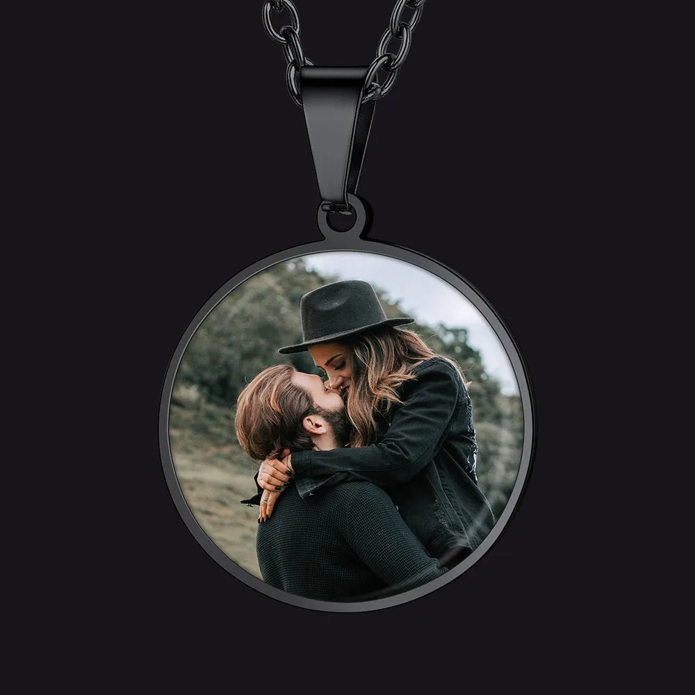 Customized Round Picture Necklace Memorial Gift for Women Men sold by FaithHeart