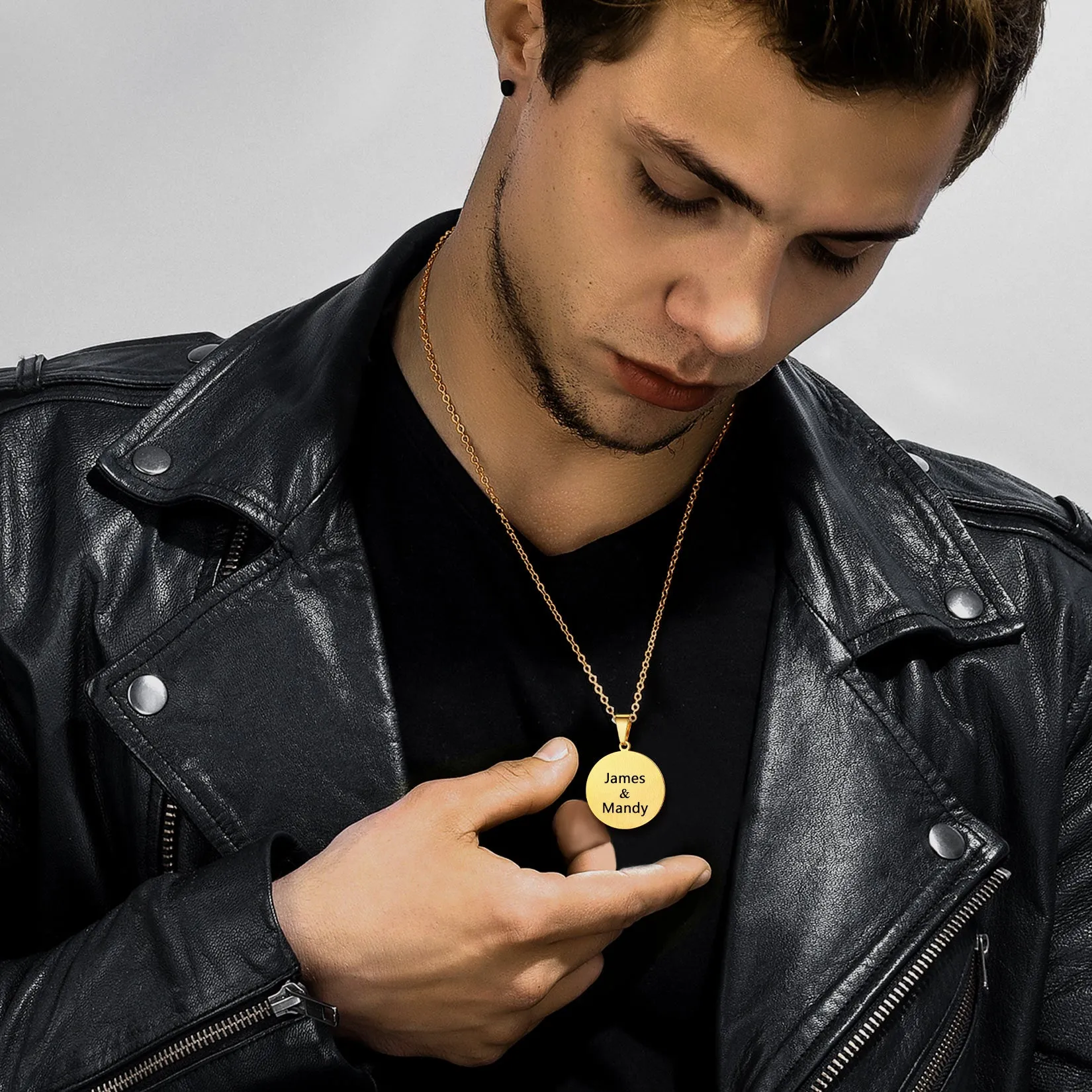 Customized Round Picture Necklace Memorial Gift for Women Men sold by FaithHeart product image thumbnail 2