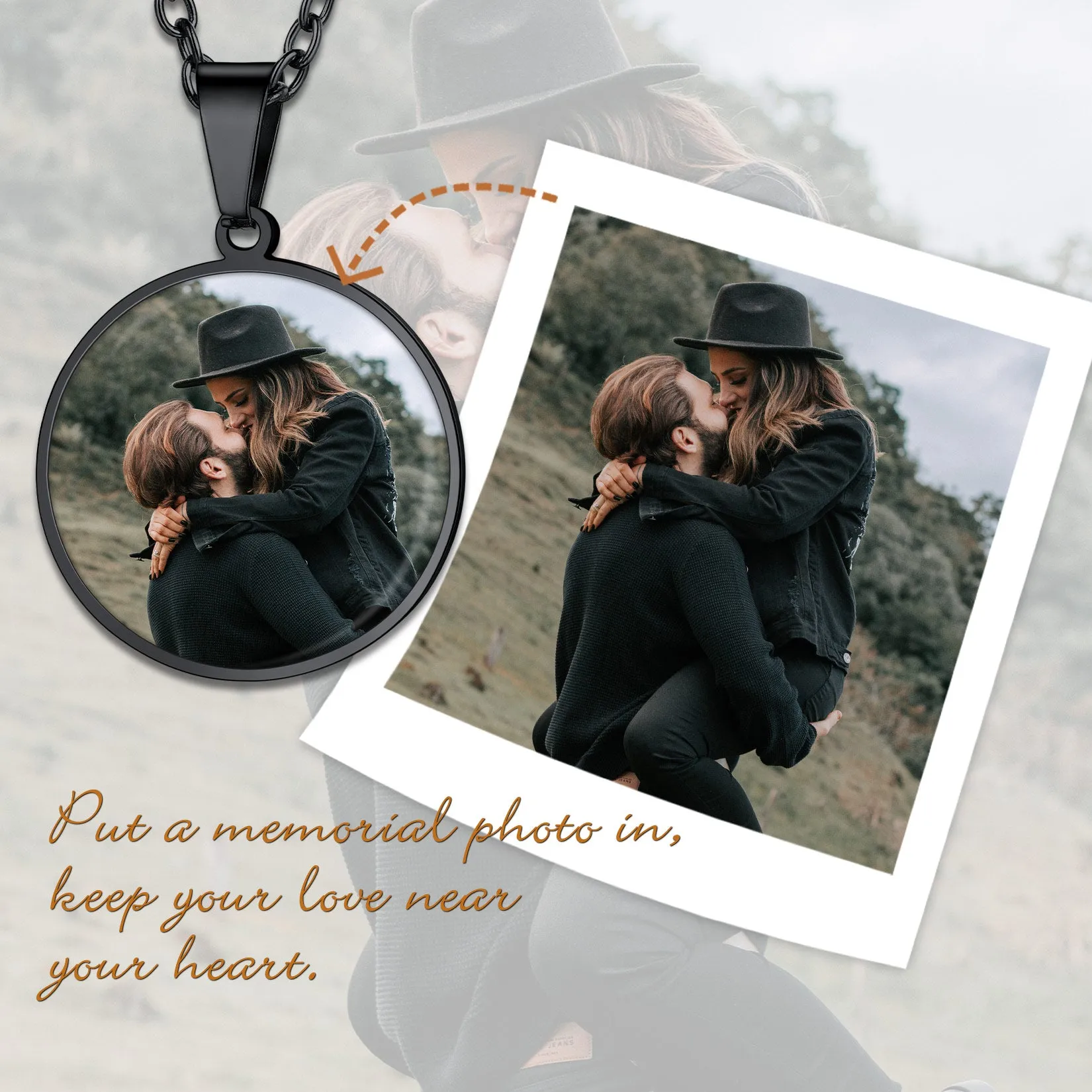 Customized Round Picture Necklace Memorial Gift for Women Men sold by FaithHeart product image thumbnail 4