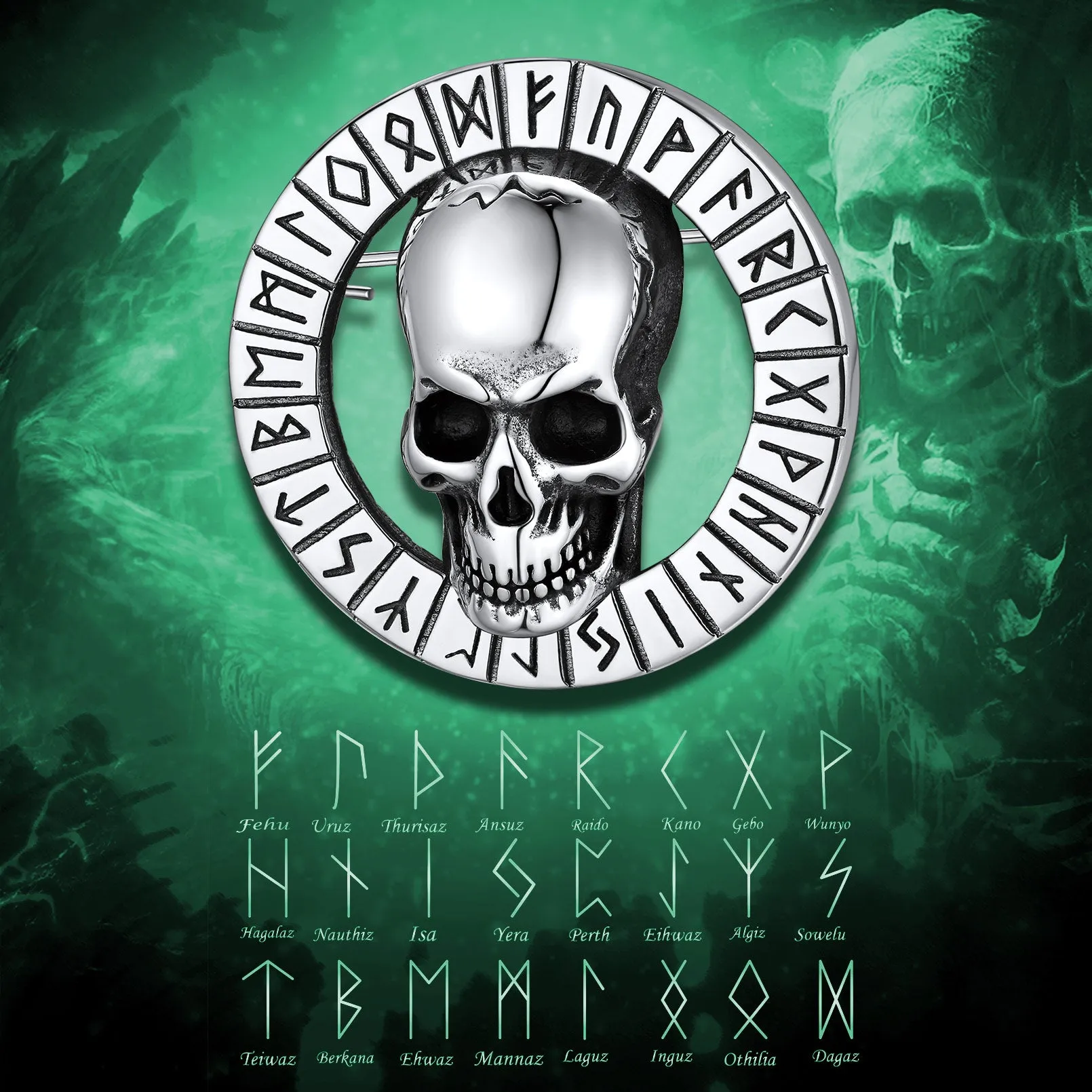 Gothic Punk Skull Brooch Pin for Men Women Father Day Gift sold by FaithHeart product image thumbnail 4