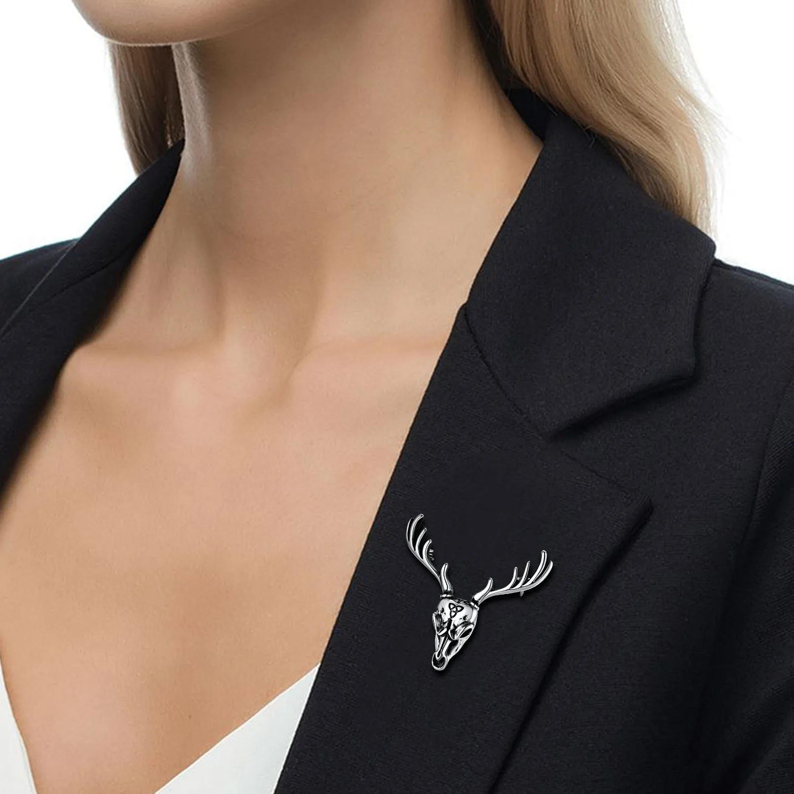 Viking Deer Head Brooch Pins for Men sold by FaithHeart product image thumbnail 3