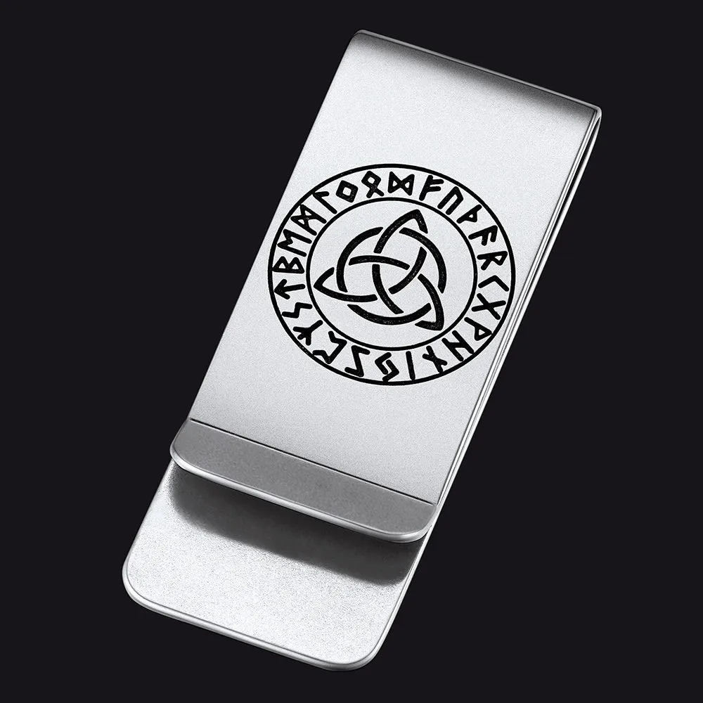 Personalised Celtic Knot Money Clip Slim Wallets sold by FaithHeart