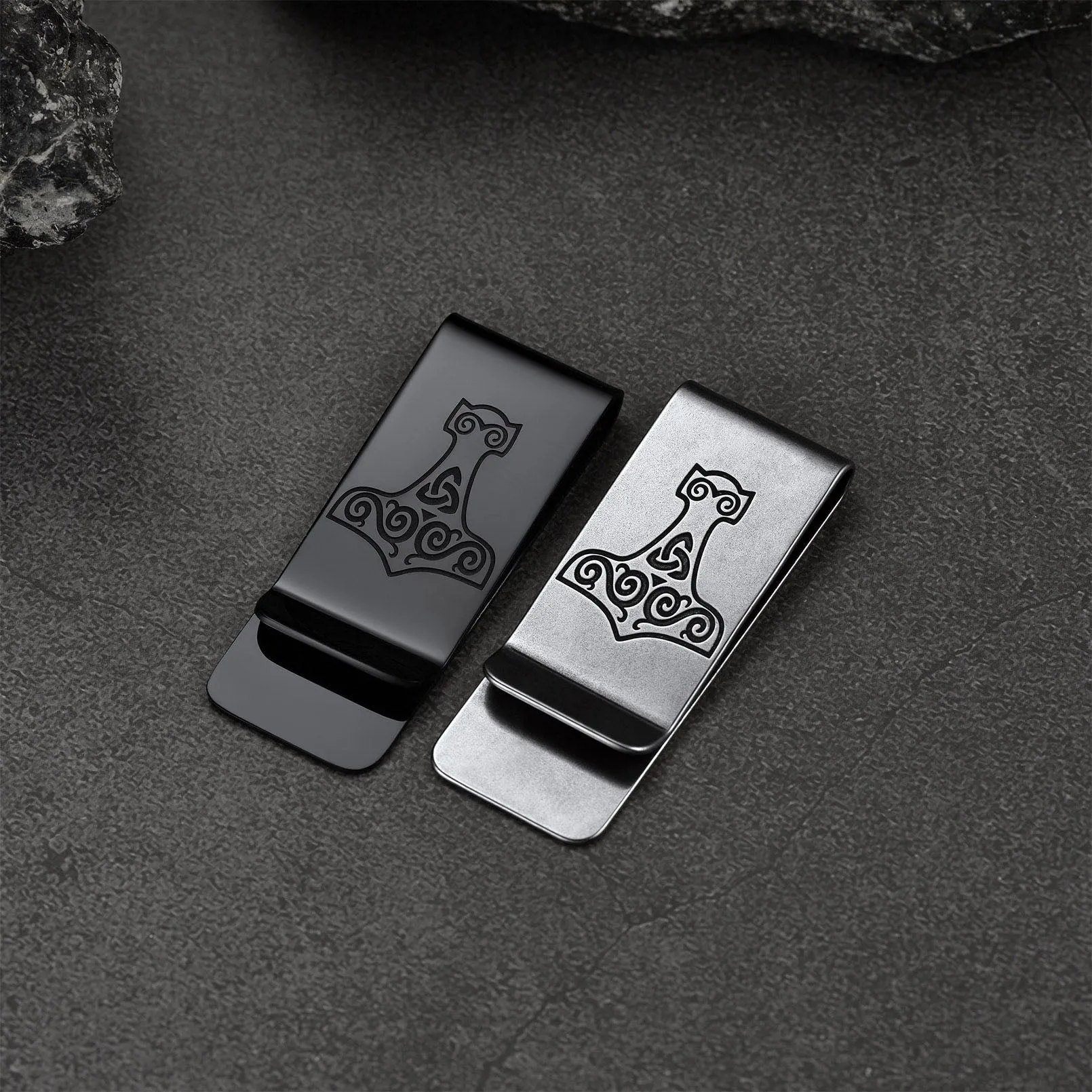 Viking Thor's Hammer Money Clip Classic Slim Wallets sold by FaithHeart product image thumbnail 4