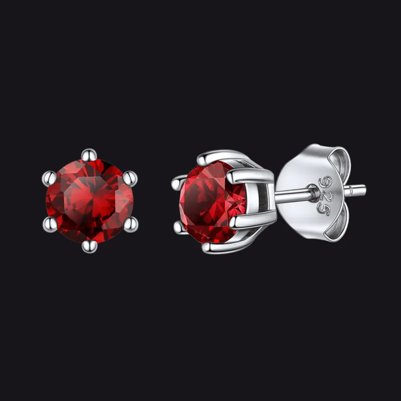 925 Sterling Silver Birthstone Stud Earrings for Women sold by FaithHeart