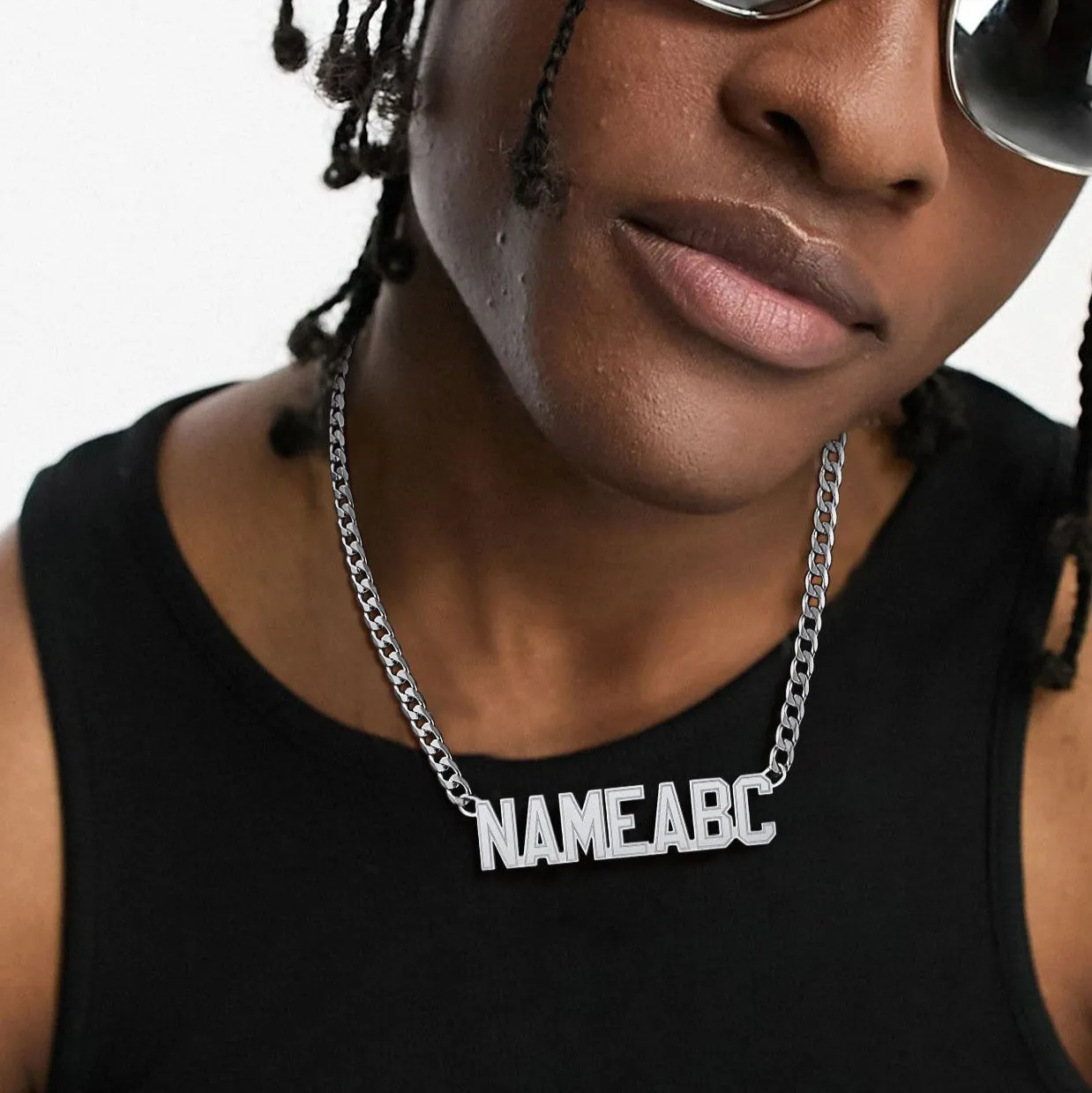 Customized Nameplate Cuban Chain Necklace for Men sold by FaithHeart product image thumbnail 4