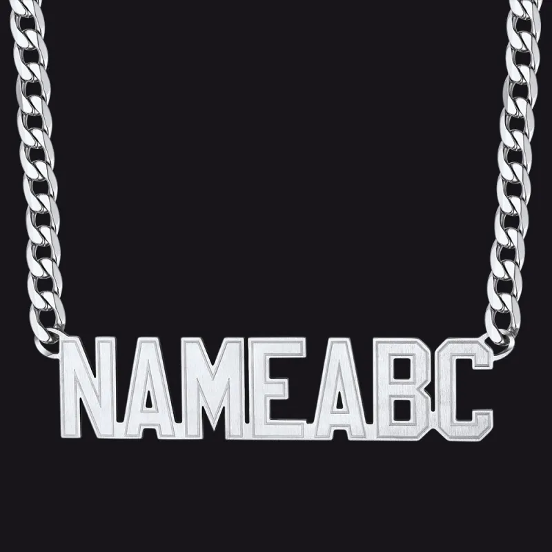 Customized Nameplate Cuban Chain Necklace for Men sold by FaithHeart