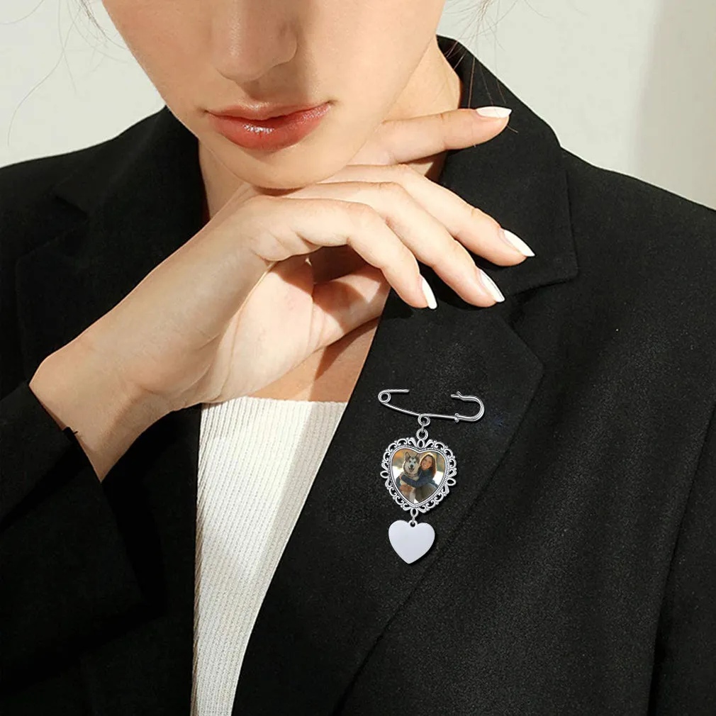 Customized Bouquet Heart Picture Charms Brooch Pins for Wedding sold by FaithHeart product image thumbnail 2