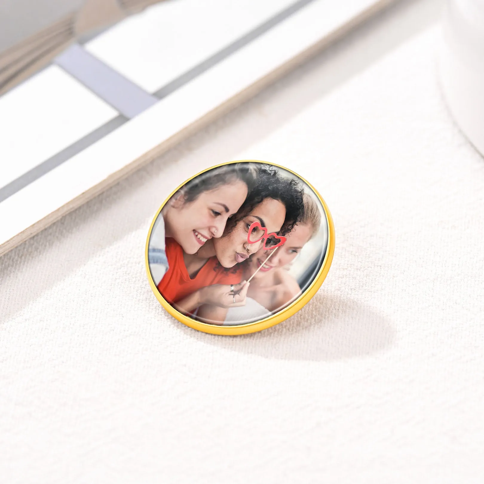 Customized Round Picture Brooch Pin Wedding Bouquet Photo Charms sold by FaithHeart product image thumbnail 5