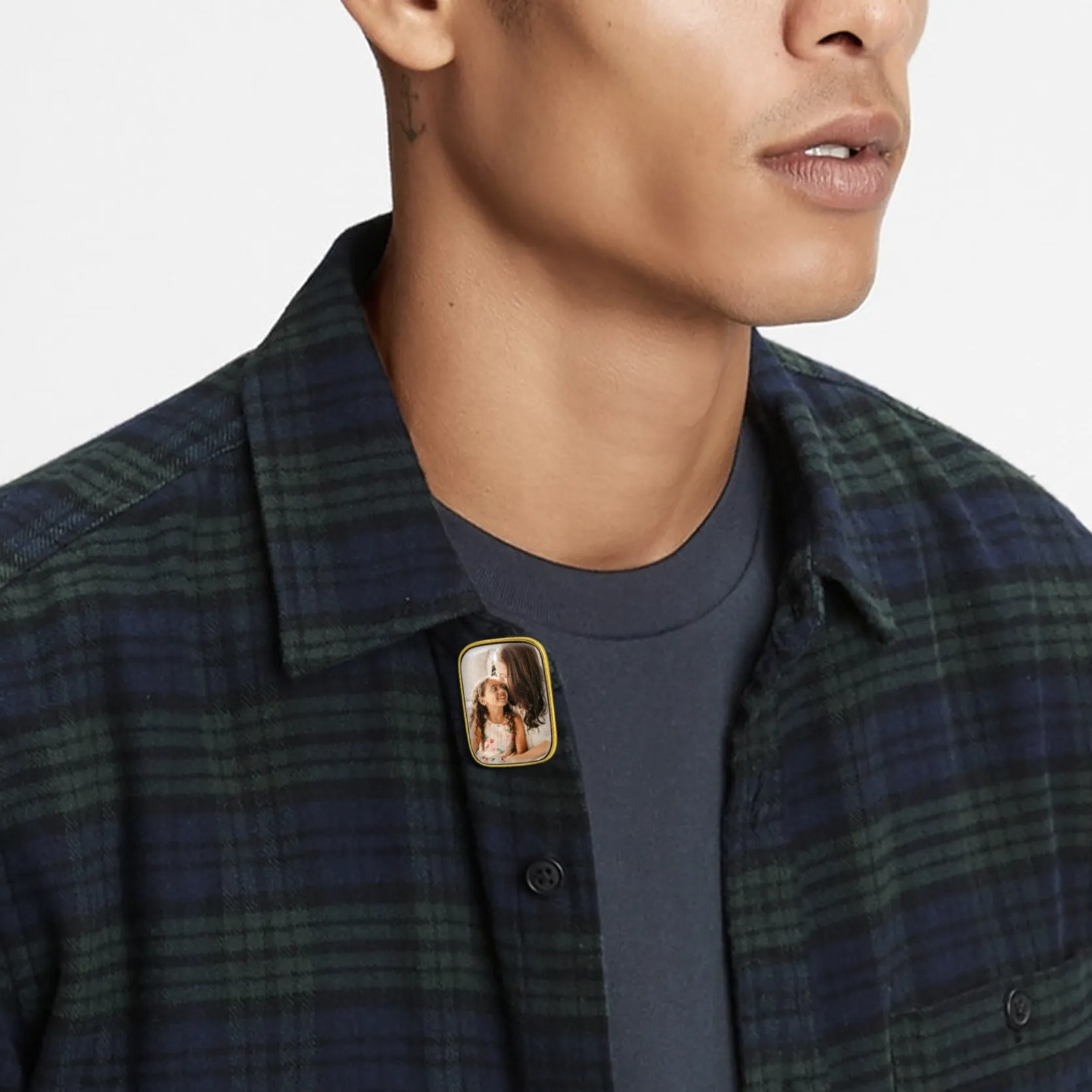 Customized Picture Memorial Brooch Lapel Pins for Men Women sold by FaithHeart product image thumbnail 3