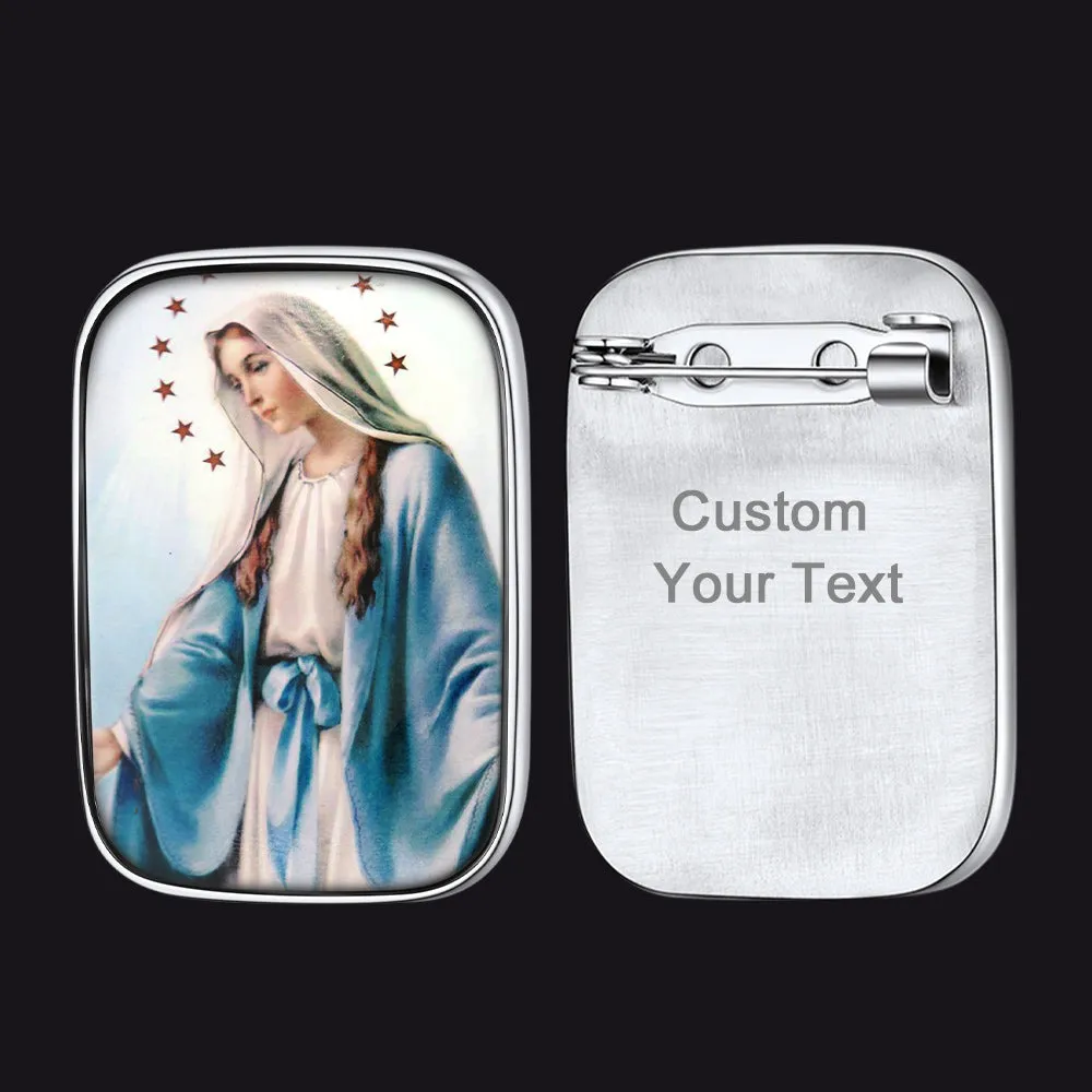 Customized Picture Memorial Brooch Lapel Pins for Men Women sold by FaithHeart