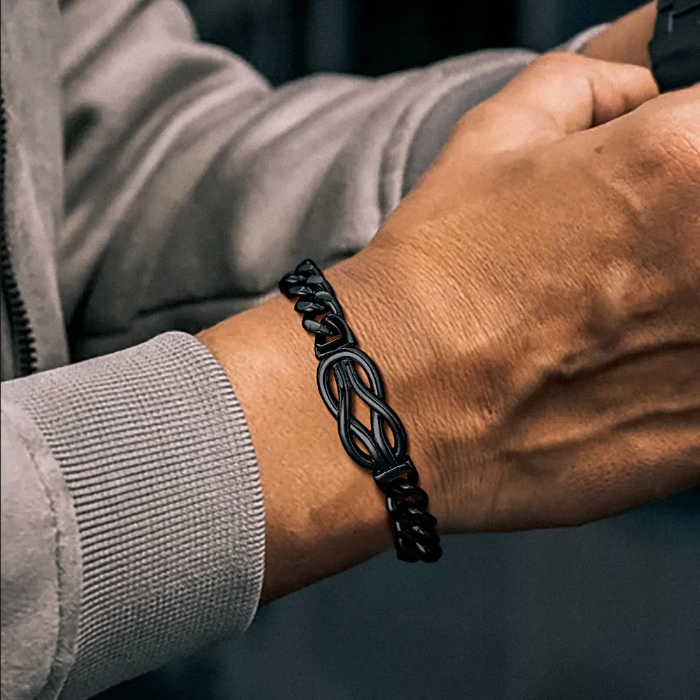 Infinity Love Knot Cuban Link Chain Bracelet For Men Women sold by FaithHeart product image thumbnail 2