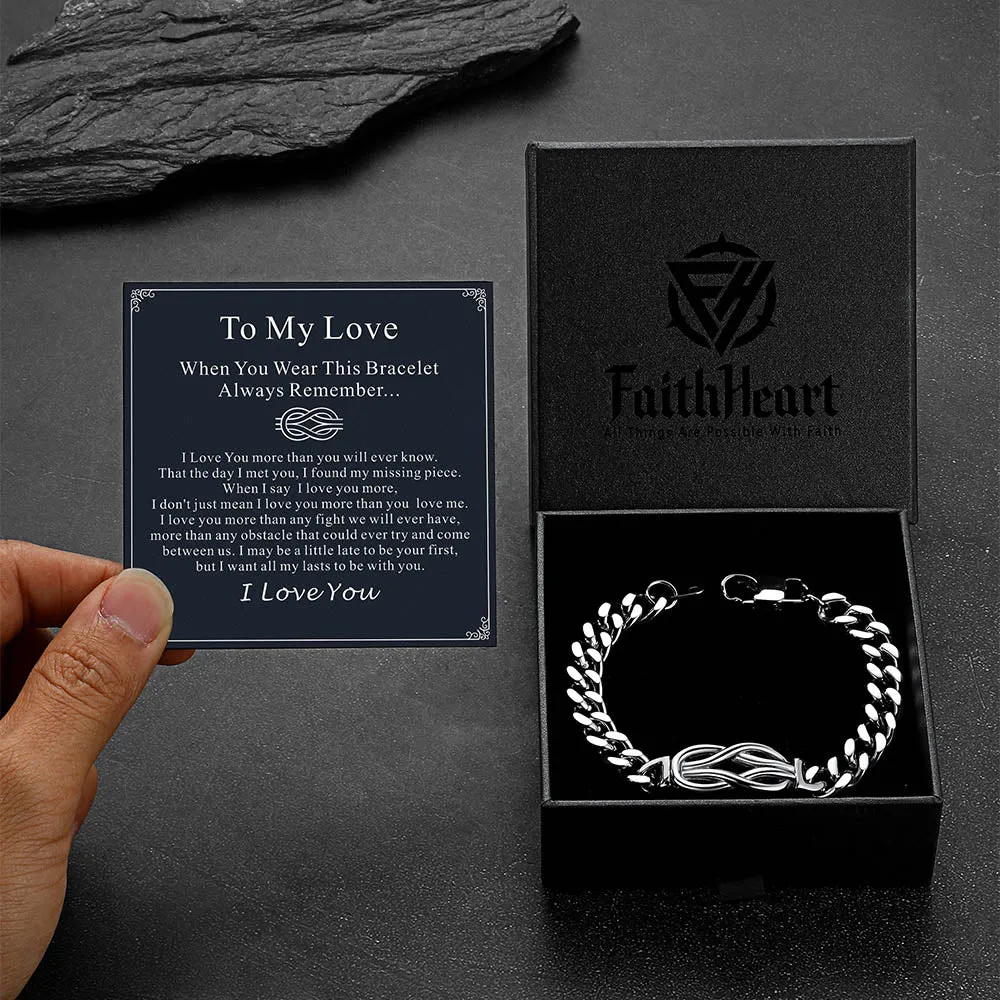 Infinity Love Knot Cuban Link Chain Bracelet For Men Women sold by FaithHeart
