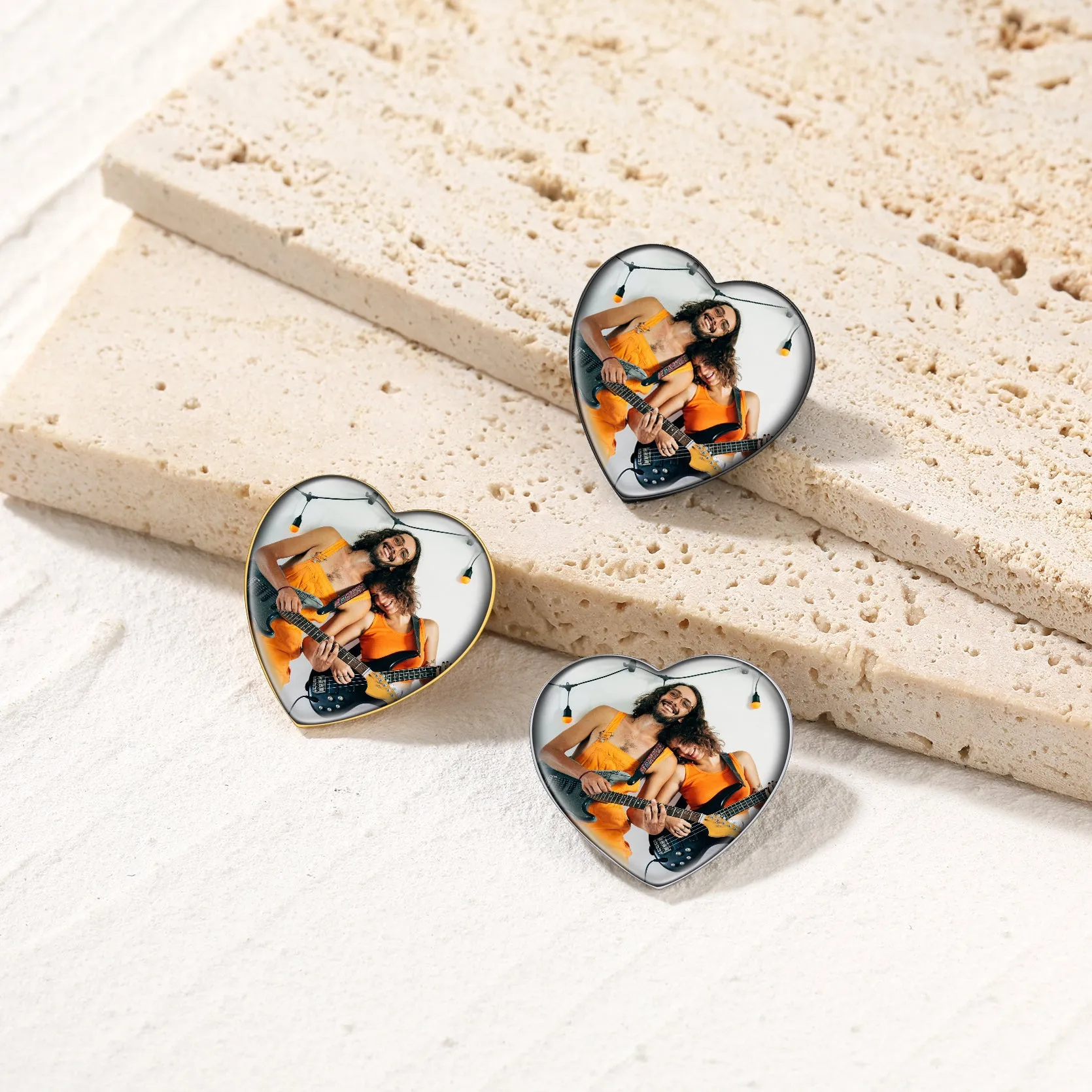 Customized Bouquet Heart Picture Charms Brooch Pins for Wedding sold by FaithHeart product image thumbnail 5