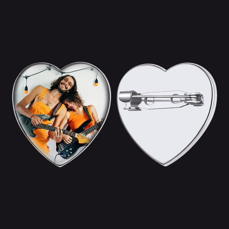 Customized Bouquet Heart Picture Charms Brooch Pins for Wedding sold by FaithHeart