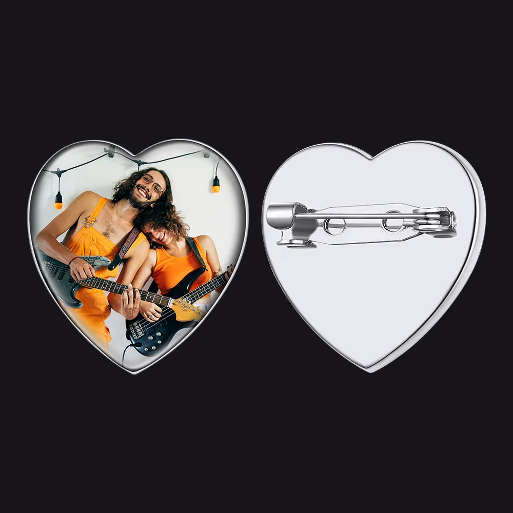 Customized Bouquet Heart Picture Charms Brooch Pins for Wedding sold by FaithHeart