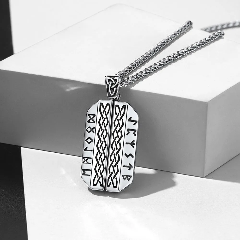 Personalized Picture Locket Dog Tag Necklace with Viking Rune for Men sold by FaithHeart product image thumbnail 5