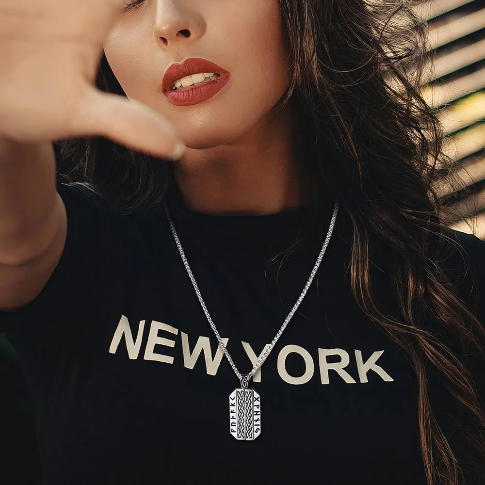 Personalized Picture Locket Dog Tag Necklace with Viking Rune for Men sold by FaithHeart product image thumbnail 3