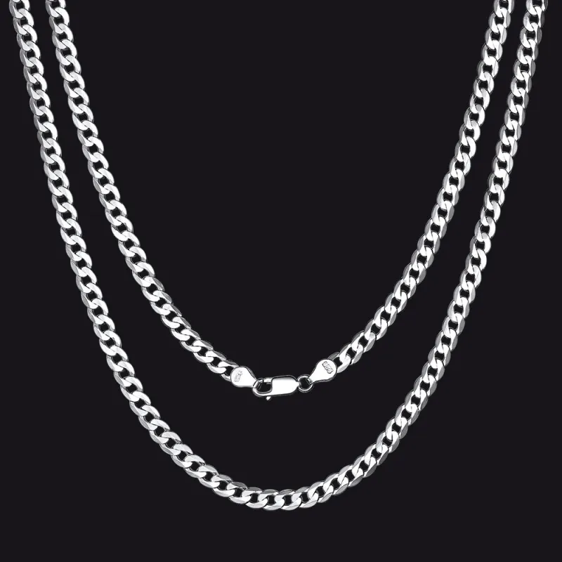 Sterling Silver Thick Curb Chain Link Necklace for Men Women sold by FaithHeart