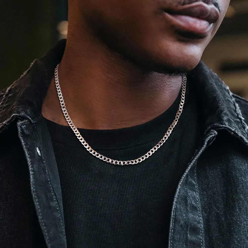 Sterling Silver Thick Curb Chain Link Necklace for Men Women sold by FaithHeart product image thumbnail 3
