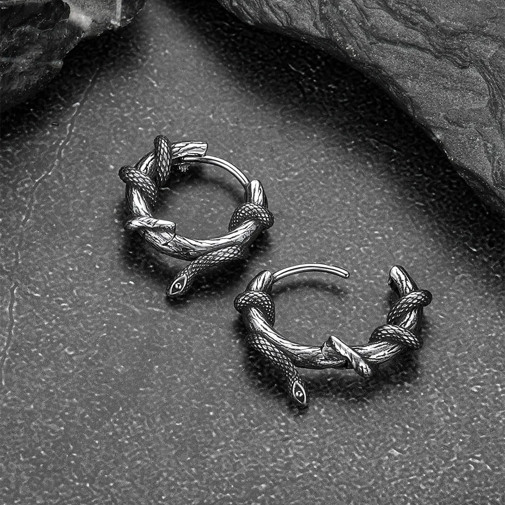 Gthic Wraparound Snake Huggie Hoops Earrings Earrings for Men sold by FaithHeart product image thumbnail 5