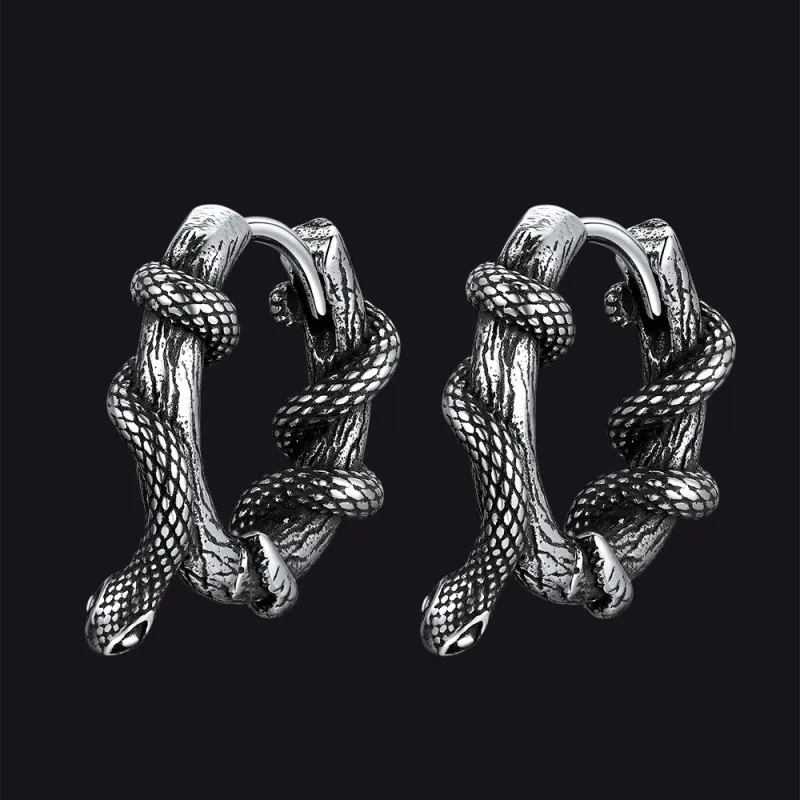 Gthic Wraparound Snake Huggie Hoops Earrings Earrings for Men sold by FaithHeart