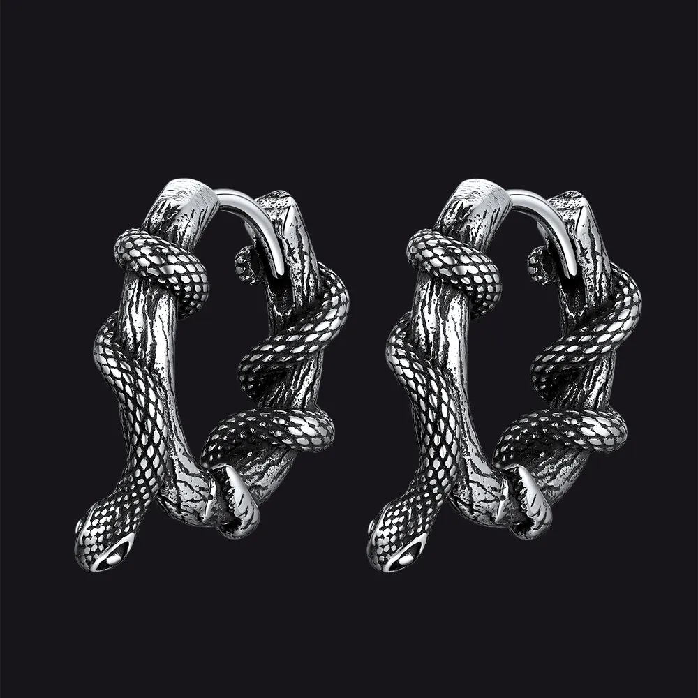 Gthic Wraparound Snake Huggie Hoops Earrings Earrings for Men sold by FaithHeart