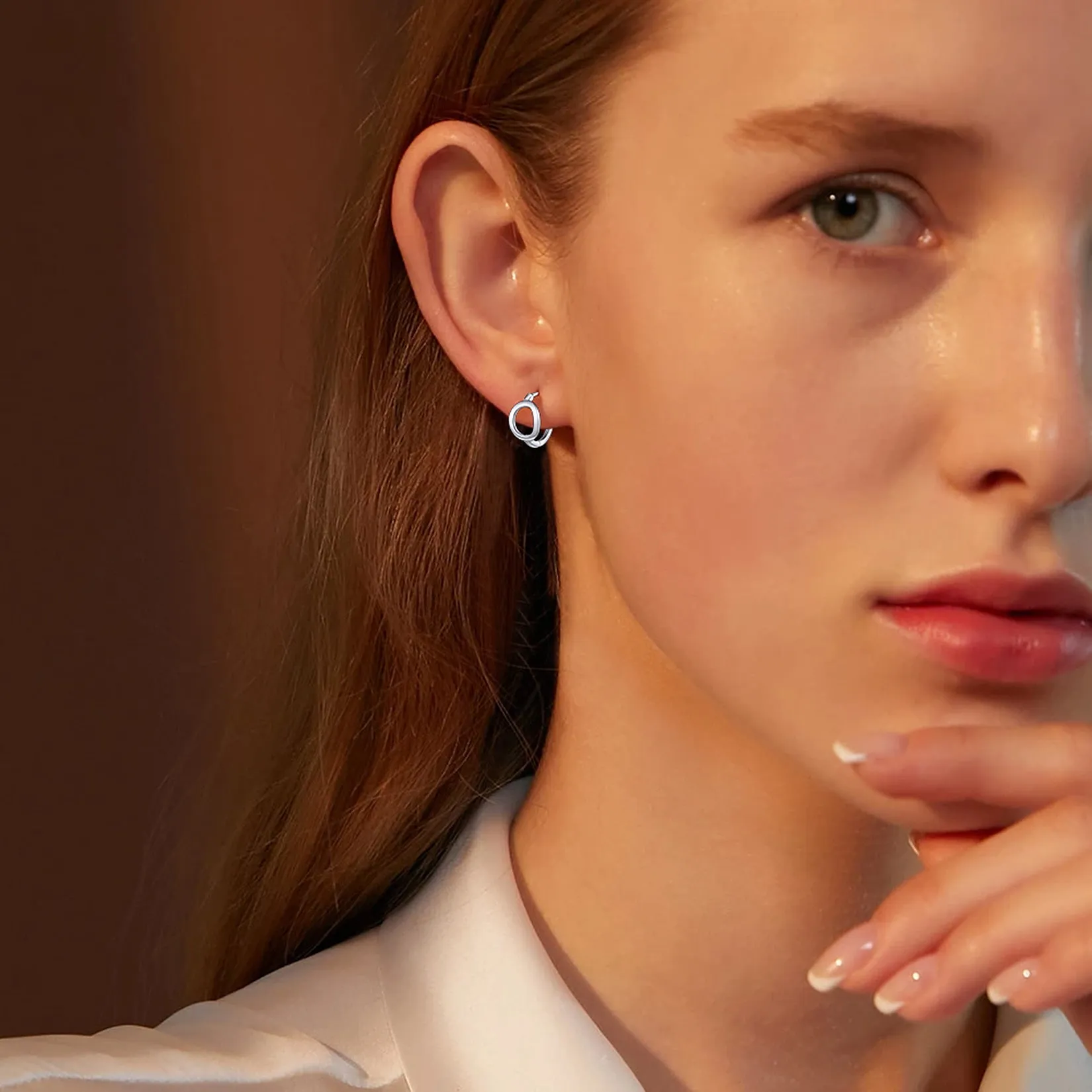 Sterling Silver Initial Letter A-Z Hoop Earrings for Women Men sold by FaithHeart product image thumbnail 3