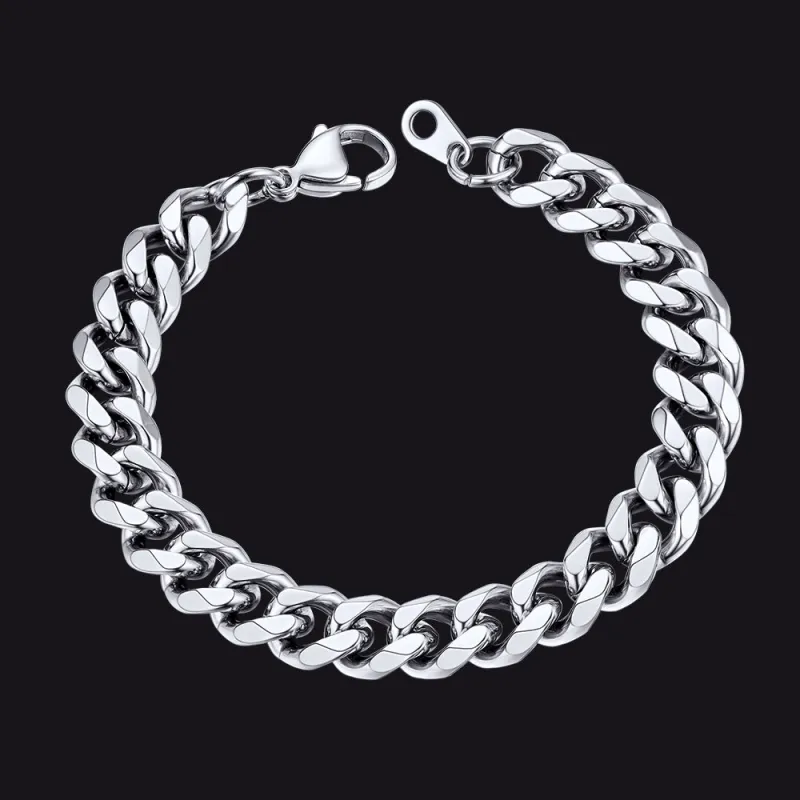 Unisex 9MM Chunky Cuban Link Chain Bracelets Gift For Men sold by FaithHeart