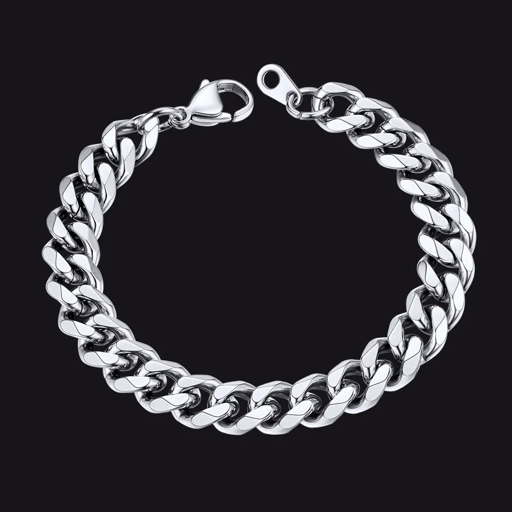 Unisex 9MM Chunky Cuban Link Chain Bracelets Gift For Men sold by FaithHeart