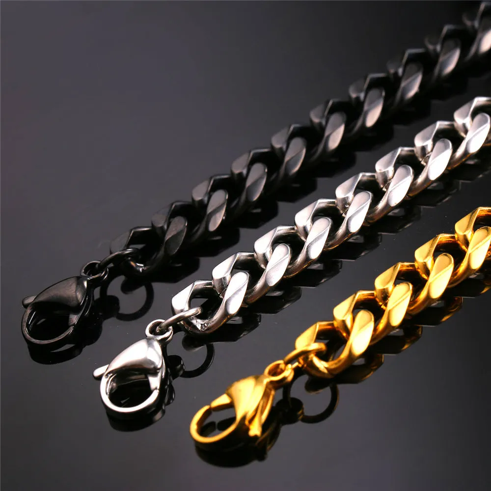 Unisex 9MM Chunky Cuban Link Chain Bracelets Gift For Men sold by FaithHeart product image thumbnail 5